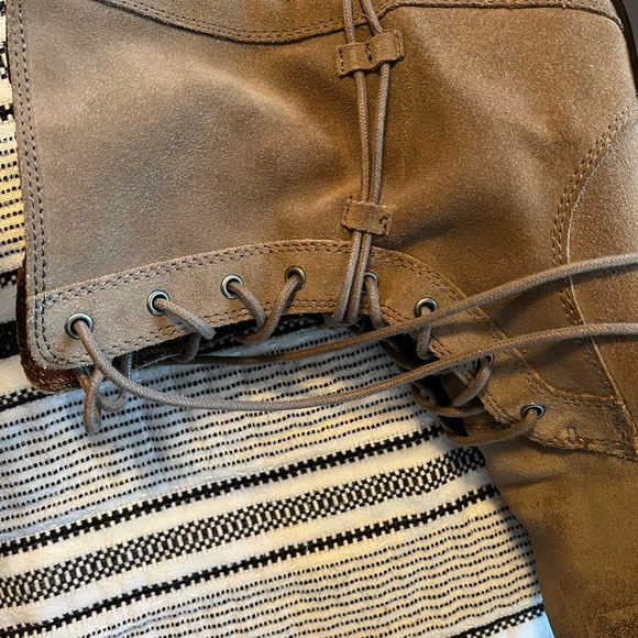 Genuine suede lace up combat boots 10 - Picture 8 of 8